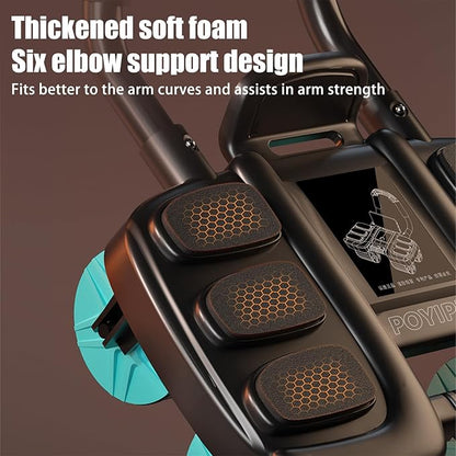 2025 New Ab Wheel Roller with Elbow Support - Automatic Rebound Abdominal Wheel Roller, The Upgraded Four-wheel Abdominal Wheel Core Workout Equipment Home Gym Abs Machine