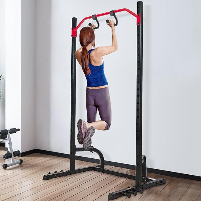 Kipika 32" Ceiling Mounted Pull Up Bar - Heavy Duty, Highly Adjustable, Multifunctional Chin Up Bar - Home Gym System with Punching Bag Hanger and Resistance Bands Training