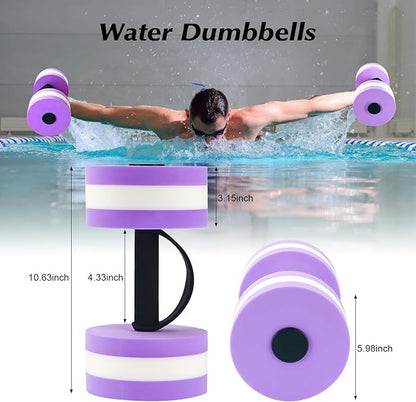 Water Dumbbells Aquatic Exercise Combo Set, High Density Water Weight, Swimming Belt, Swimming Aquatic Gloves for Swim Fitness Training Water Exercise