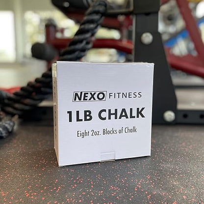 Nexo Premium Chalk for Weight Lifting & ASMR - 1LB (Eight 2oz Blocks) Top Pick Crushable Gym Chalk
