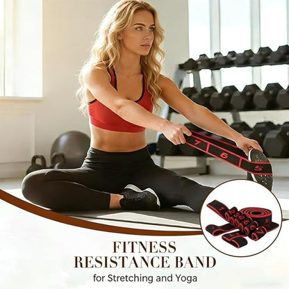 Fitness Resistance Band with Numbered Sections,2026 Elastic Tension Band Exercise Pull Rope,Fitness Resistance Band for Stretching&Yoga,Adjustable Bands for Full Body Stretching Shaping(8,12 Section)