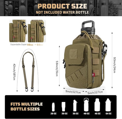 Magnetic Gym Bag for Men,Magnetic Gym Water Bottle Bag with Phone Pockets&40 64oz Multiple Size, Water Bottle Holder with Adjustable Shoulder, Ideal for Fitness,Sports,Travel