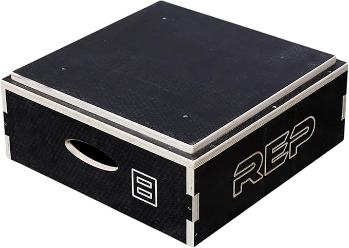 Rep Wooden Plyo Box | Stackable Jump Platforms for Home Gym Workouts | Multiple Height Options from 4, 6.8 and 12" Exercise Step Up Boxes for CrossFit & Plyometric Training | Durable Fitness Equipment