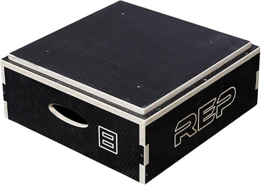 Rep Wooden Plyo Box | Stackable Jump Platforms for Home Gym Workouts | Multiple Height Options from 4, 6.8 and 12" Exercise Step Up Boxes for CrossFit & Plyometric Training | Durable Fitness Equipment