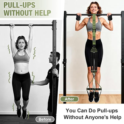 Upgraded Pull Up Assistance Bands for Women, Heavy Duty Resistance Bands with Handles, Exercise Band with Door Anchor, Workout Band Set for Pull Up Bar, Full Body Sculpting,Muscle Training, Home Gym