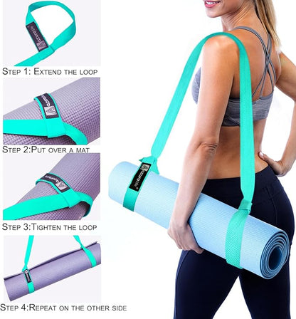 [MAT NOT Included] Yoga Mat Sling, Yoga Mat Straps for Carrying, Easy-Cinch Yoga Mat Holder Strap