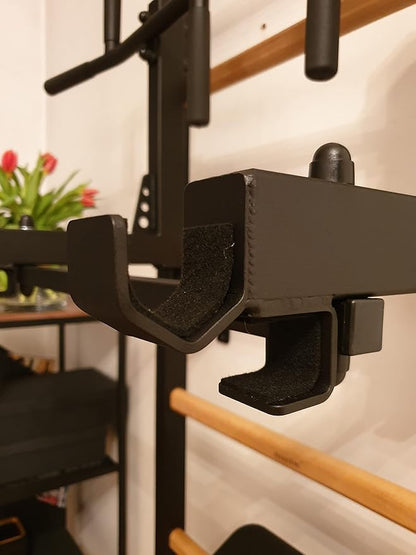 Wooden Swedish Ladder Wall Stall Bar - Indoor Chin Up Bar Workout Equipment for Home Exercise, Physical Therapy, Gymnastics, Fitness