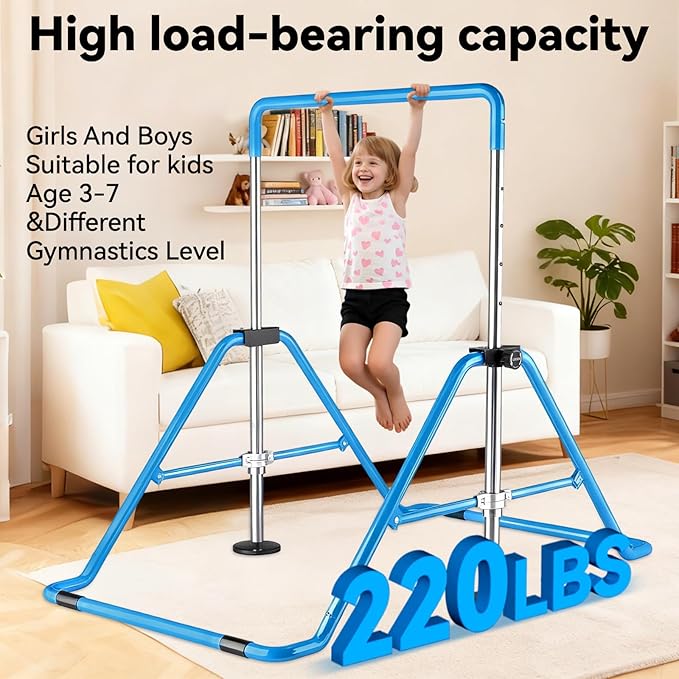 Kids Gymnastics Bar Gymnastic Equipment for Home Adjustable Height Gymnastic Training Bar Gymnastic Stuff for 3-7 Years Old Girls