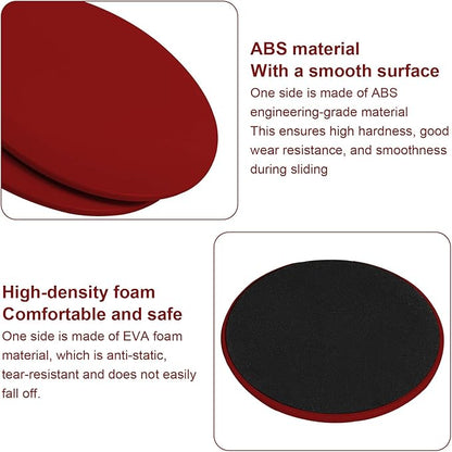 Exercise Core Sliders Glid Discs 2 Pack - Dual-Sided Workout Sliding Discs for Home Gym, Pilates, Physical Therapy, Ab & Full Body Training