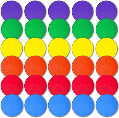 4 inch/9 Inch Colored Poly Spot Marker 12 Pcs, Non-Slip Rubber Agility Markers Flat Field Cones Floor Dots for Football, Basketball Training Markers, Dance Practice and Drills with Flat Cones Points