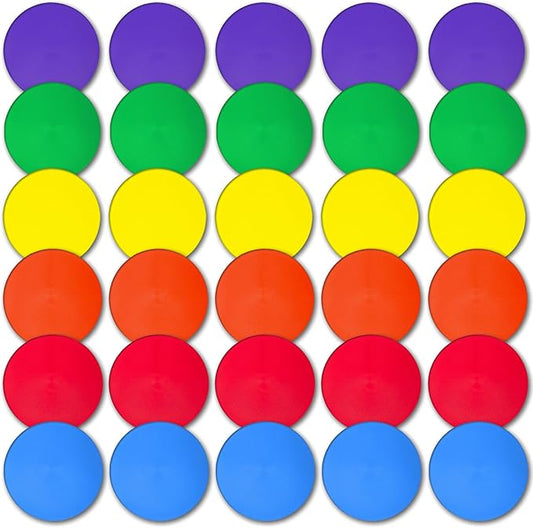 4 inch/9 Inch Colored Poly Spot Marker 12 Pcs, Non-Slip Rubber Agility Markers Flat Field Cones Floor Dots for Football, Basketball Training Markers, Dance Practice and Drills with Flat Cones Points