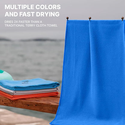 Wet Work Microfiber XL Bath Towels Oversized (60”x36”), Thin & Lightweight, Super Absorbent, Quick Dry, Ultra-Soft, Lint Free, Compact, Perfect for Pool, Bath Towels for Bathroom, Fast Drying Towel