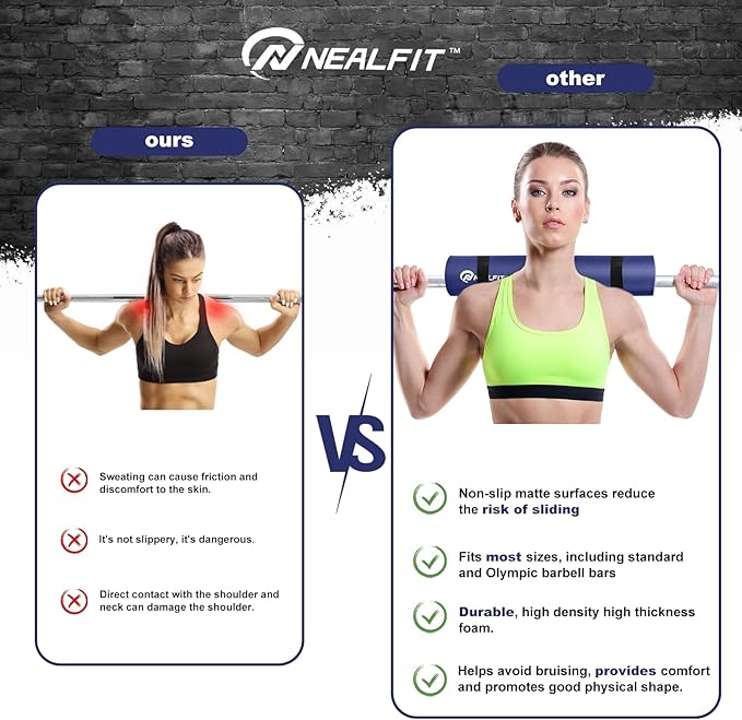Barbell Pad Squat Pad for Squats—Squat Bar Pad—Great for Weightlifting,Lunges and Hip Thrusts—Foam Sponge Pad—Fit Standard and Olympic Bars Perfectly