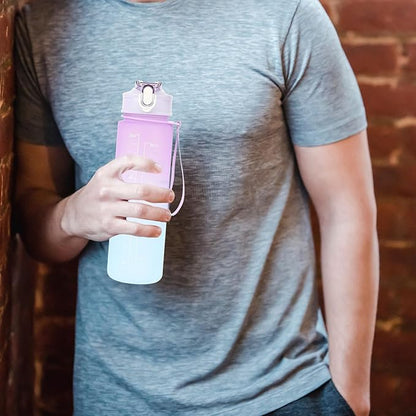 Ciieeo 3pcs Sports Water Bottle Set Large Capacity Frosted Gradient Plastic Workout Bottles (2l, 900ml, 300ml) Portable Fitness Hydration for Outdoor Gym and Hiking
