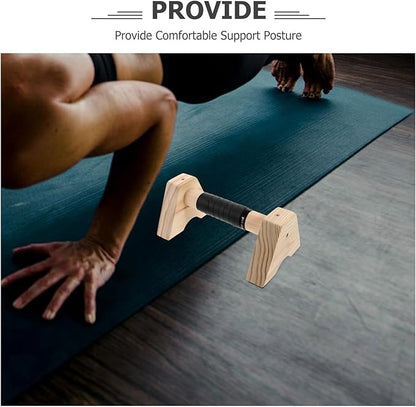 Alasum Wooden Pushup Bars Handles Parallette Bars Beech Wood Non-slip Base 30cm Pair Home Gym Strength Training Calisthenics Equipment for Men and Women