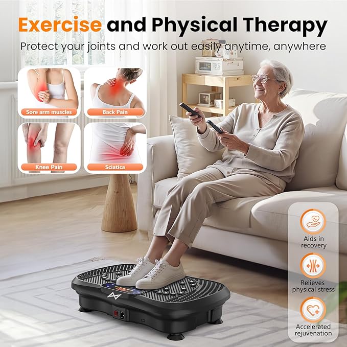 AXV Vibration Plate Fitness Platform Exercise Machine Vibrating Shaking Full Body Shaker Workout Vibrate Stand Shake Board Sport Gym for Weight Loss Fat Burner for Women Men