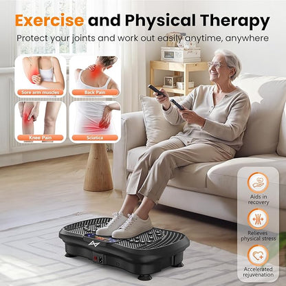 AXV Vibration Plate Fitness Platform Exercise Machine Vibrating Shaking Full Body Shaker Workout Vibrate Stand Shake Board Sport Gym for Weight Loss Fat Burner for Women Men