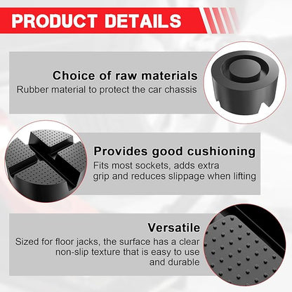 Labor Saving Arm Jack Pad Adapter, Floor Jack Pad Universal Jack Stand Rubber Pinch Protector Car Adapter Anti Slip Floor Trolley Support, Flat Top Jack Adapters