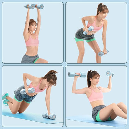 Sportneer Adjustable Dumbbells Hand Weights Set: 4 In 1 Weight Each 2lb 3lb 4lb 5lb Free Weights Dumbbells Set for Women Fast Adjust Dumbbell Set for Men Home Gym Workout Strength Training Exercise