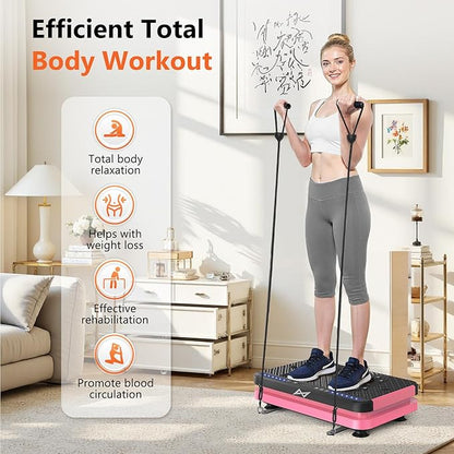 AXV Vibration Plate Fitness Platform Exercise Machine Vibrating Shaking Full Body Shaker Workout Vibrate Stand Shake Board Sport Gym for Weight Loss Fat Burner for Women Men