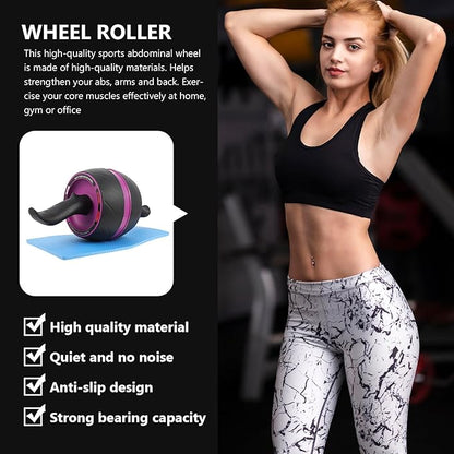 Exercise Roller Wheel with Automatic Rebound Abs Core Trainer for Home Gym Fitness Strength Training Men and Women Abdominal Workout Equipment
