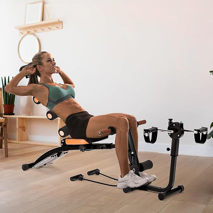 Ab Machine, Ab Workout Bench for Home Gym Adjustable Abdominal Trainer, Ergonomic Arc Track Multi-Functional Sit Up Machine for Full Body Workout Home Exercise