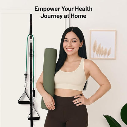 Slim Panda Door Anchor Strap for Resistance Bands, Door Exercise Equipment with Ratchet Adjust Tighten, Multi Point Anchor Gym Attachment, Portable Door Resistance Bands for Home Gym Workouts