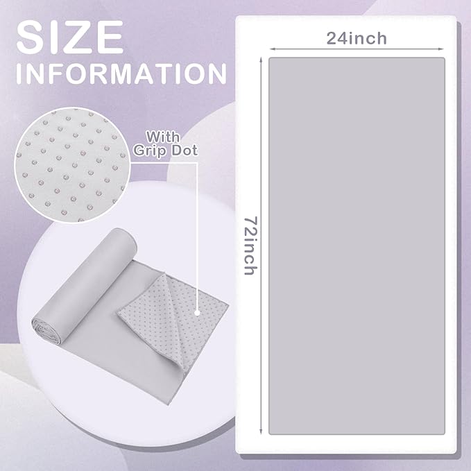 Soulchen 6 Pack Hot Yoga Towel Bulk with Grip Dot Non Slip 72" x 24" Microfiber Yoga Mat Soft Sweat Absorbent Pilates Blanket Mat Towel for Exercise Fitness Accessories Workout Gym(Gray)