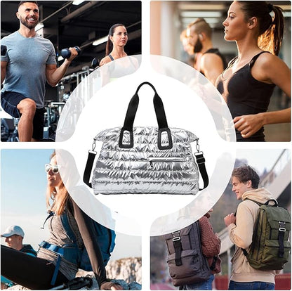 Gym B'ag, Waterproof Fabric, 52x35x22cm, Travel Duffle Holdall With Padded Shoulder Strap, Sports Gym B'ag With Wet Pocket, Spacious Design, For Outdoor, Travel, Workout, Fitness, Swimming, Yoga