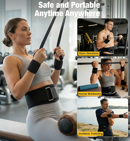 Weightlifting Belt & Wrist Wraps Combo - Auto-Lock Weight Lifting Belt 6.5" Back Support with 0.4" Foam, Adjustable Wrist Wraps for Weightlifting - for Men & Women Beginners & Pros