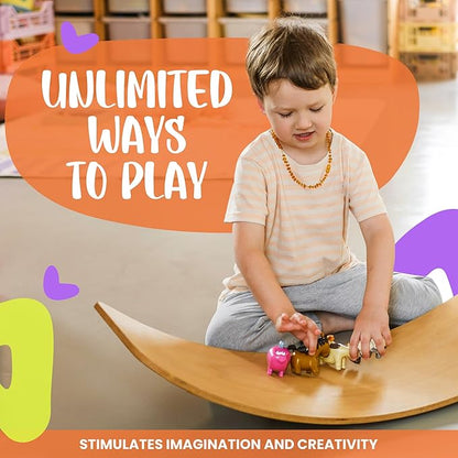 Ultimate Wooden Wobble Balance Board for Kids by bagacootha – Wooden Toddler Toys & Kids Rocker for Endless Play & Imagination | 32" Wobble Balance Board with Felt Base.