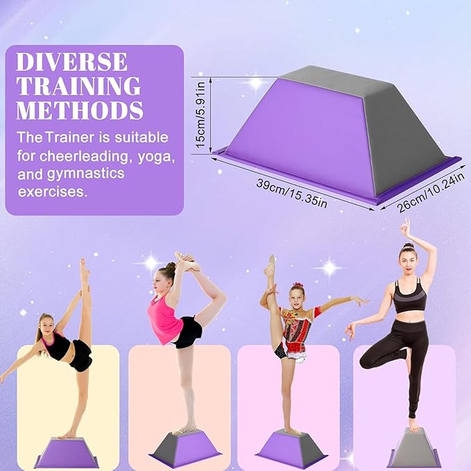 7pcs Cheer Flyer Training Set for Home Practice, Cheer Stand Kit with Balance Trainer, Stretch Strap, Rotating Board & Ankle Support, Safe Cheerleading Equipment for Beginners & Athletes