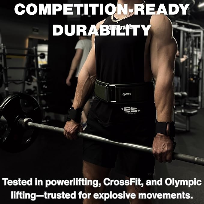 Quick Lock Weightlifting Belt - Adjustable Back Support with Metal Buckle - Ideal for Powerlifting, Cross Training, and Olympic Lifting - Durable Gym Belt for Men & Women