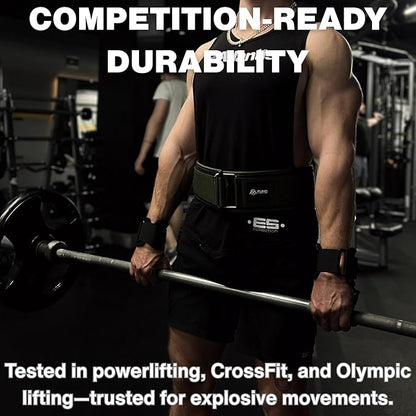 Quick Lock Weightlifting Belt - Adjustable Back Support with Metal Buckle - Ideal for Powerlifting, Cross Training, and Olympic Lifting - Durable Gym Belt for Men & Women