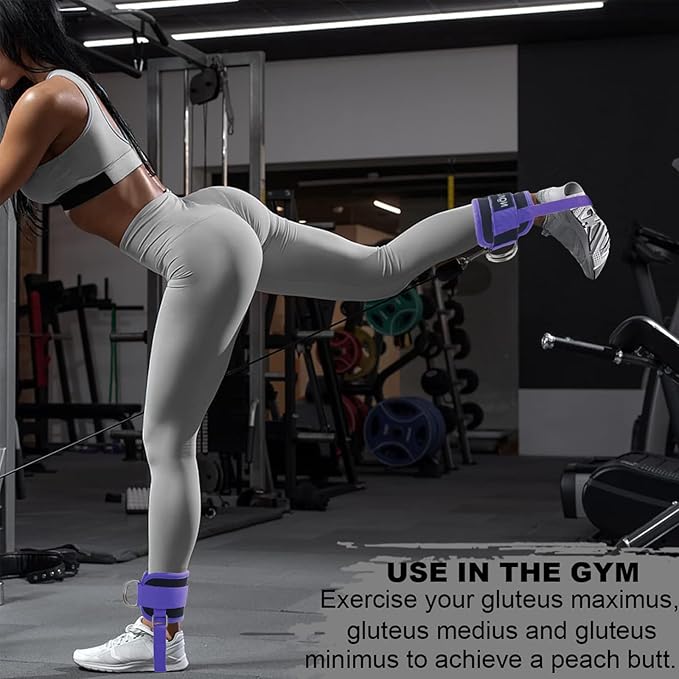 Ankle Straps for Cable Machines Kickbacks - Adjustable Comfort Ankle Cable Attachments for Gym Ankle Cuff Cable Machine Glute Kickback Straps - Leg Extensions, Curls & Ankle Cuffs Women