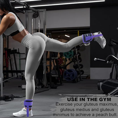 Ankle Straps for Cable Machines Kickbacks - Adjustable Comfort Ankle Cable Attachments for Gym Ankle Cuff Cable Machine Glute Kickback Straps - Leg Extensions, Curls & Ankle Cuffs Women