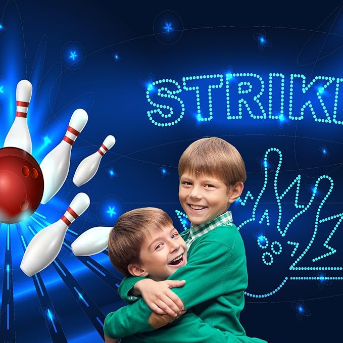 Bowling Backdrop Bowling Party Relaxation Entertainment Photography Background Let's Strike Up Some Fun Background Decorations Bowling Theme Cake Table Decor Banner Photo Studio Props 20x10ft