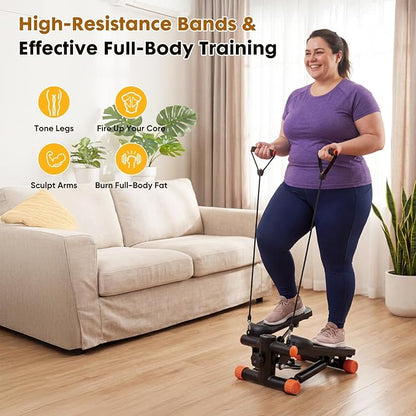 NEWBULIG Mini Stepper for Exercise at Home Stair Step Machine for Indoor Fitness Portable Home Gym Stepper for Full Body Workout 300lb Weight Capacity
