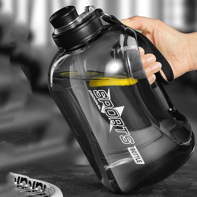 80 Oz Big Water Bottle for Men ＆ Women, Reusable Hiking Water Bottle with Portable Handle, Leakproof Gym Water Jug with Straw ＆ Clear Markings for Running Hiking Camping Travel (Light Pink 2.8 L)