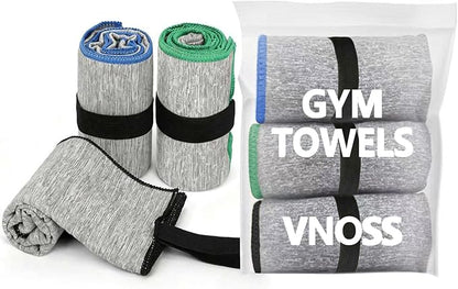 Microfiber Gym Towels 3 Pack, Quick Dry Workout Towel, Fast Drying Sweat Towel for Men & Women, Workout Gear, Yoga, Camping, Hiking, Gym Gifts - 16x26.8 Inch, Heather Grey