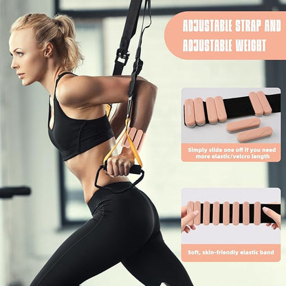 Ankle Weights for Women Men, Silicone Wrist Weights Set of 2 - Wearable Leg Weights/Arm Weights Ideal for for Home Gym Workout, Running, Yoga, Pilates, Barre, Exercise, Strength Training