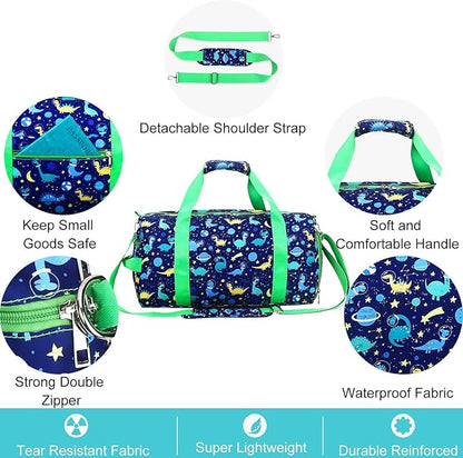 Gym Travel Duffle Bag for Girls - Gymnastics Sports Dance Bag with Shoe Compartment & Wet Pocket Panda Kids Travel Bag Teens Weekender Sleepover Carry On Bag