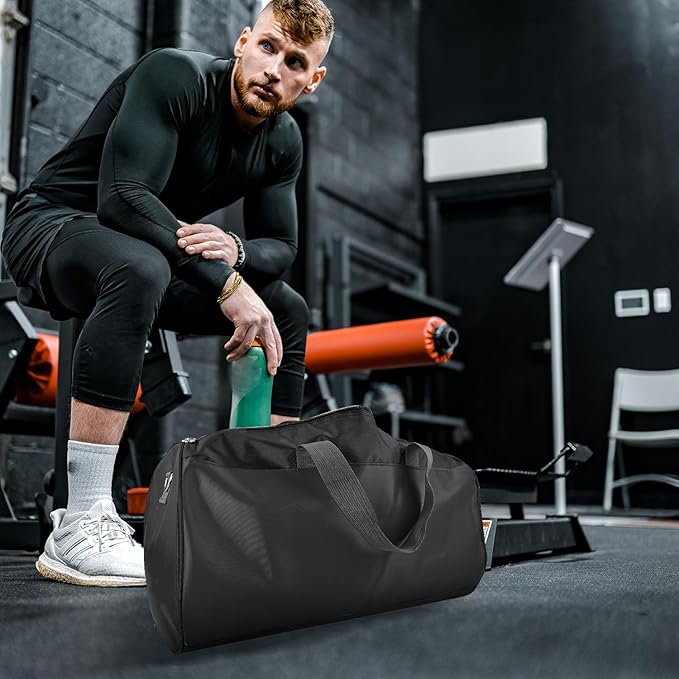 C&F BOGMOST Travel Duffel Bag Large Foldable Waterproof Gym Bag for Gym Beach Swim Bag Men Women Duffle Bags Lightweight Oxford Cloth Sports Bag -Orange