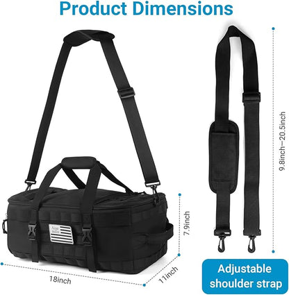Gym Bag for Women & Men, 3 in 1 Carry on Travel Backpack with Wet Pocket, Anti-Theft Carry On Weekender Bag for Airplane, Workout Overnight Backpack for Travel, Black