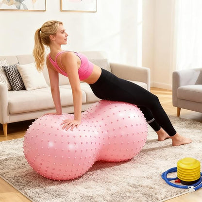 Groundnut Shape Exercise Ball, Balance Training Tool, Work Out Ball with Pump, Pregnancy Fitness Accessory, Versatile Kids Supply Inside Houses and Steady Office Tool for Women