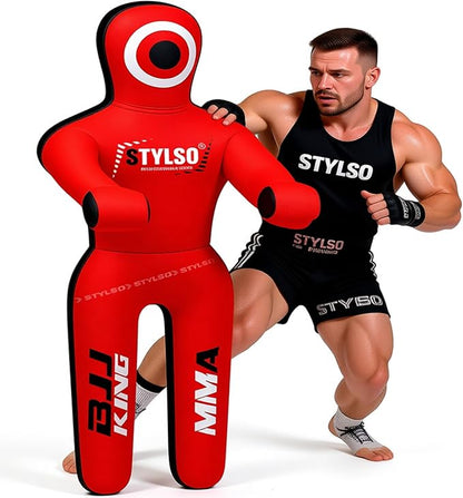 Unfilled Grappling Dummy – Adult Life Size Wrestling & BJJ Training Dummy, MMA Jiu Jitsu Judo Takedown & Throwing Practice, Heavy-Duty Triple-Stitched Canvas Submission Dummy