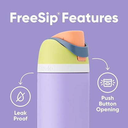 Owala FreeSip Insulated Stainless Steel Water Bottle with Straw, BPA-Free Sports Water Bottle, Great for Travel, 24 Oz, Boneyard (Pack of 6)