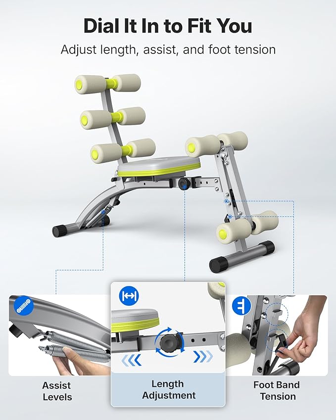 MERACH Ab Machine, Multi-Functional Adjustable Ab Trainer, Ab Workout Bench for Home Gym, Sit Up Machine for Abdominal, Exercise Chair for Full Body Workout