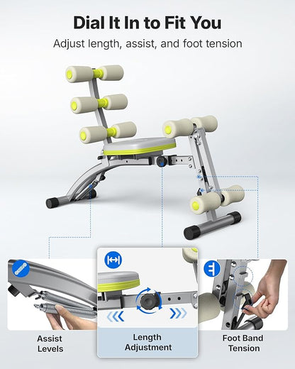 MERACH Ab Machine, Multi-Functional Adjustable Ab Trainer, Ab Workout Bench for Home Gym, Sit Up Machine for Abdominal, Exercise Chair for Full Body Workout
