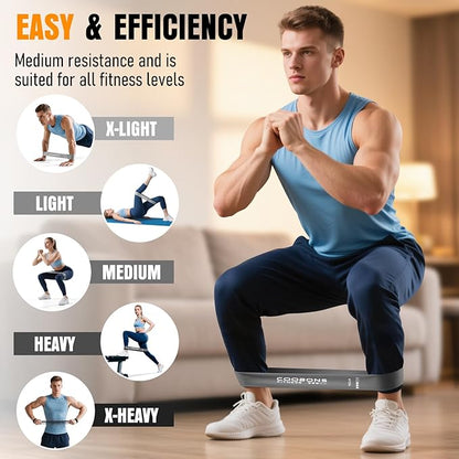 Resistance Bands for Working Out, Exercise Bands Resistance Bands Set with 5 Resistance Levels, Latex Loop Bands for Women Men, Workout Bands for Legs, Glutes, Strength Training, Yoga, Home Gym